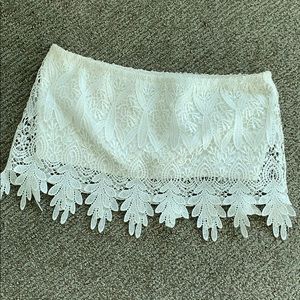 LF white crochet crop top